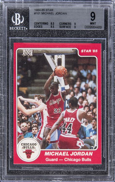 1985 michael jordan star gatorade slam dunk rc rookie #7; Lot Detail - 1984-85 Star Basketball #101 Michael Jordan ...