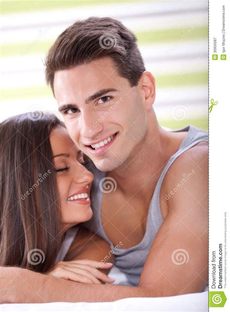 Anal, hot, love, horny, seduction, morning, manroyale. Tender Couple In Bed Royalty Free Stock Photography ...