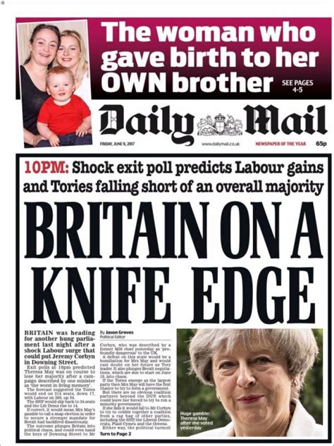 Final editions of UK newspaper front pages reveal shock of hung ...