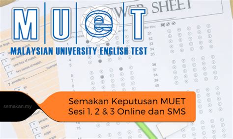 Muet session 2 2019 past year papers samakaiden. Semakan Keputusan MUET 2020 Sesi 1 2 3 Online & SMS