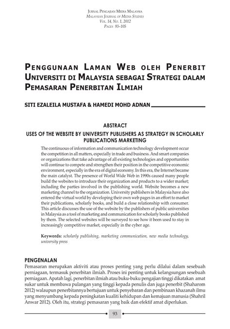 Majlis media malaysia hendaklah ditubuh sebagai sebuah badan statutory melalui akta parlimen. (PDF) Penggunaan Laman Web oleh Penerbit Universiti di ...