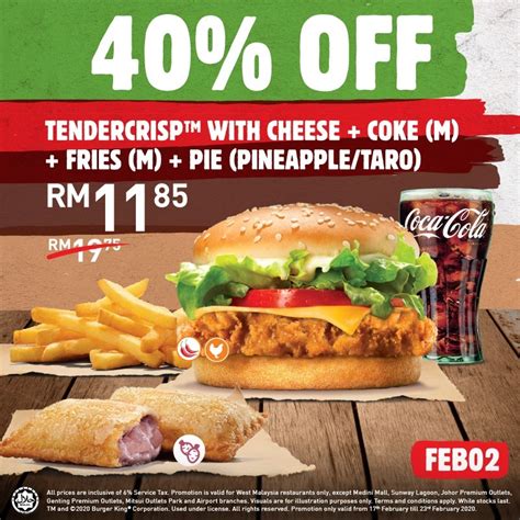 Scopri subito gli ingredienti che lo rendono così speciale! Whopper® with Cheese/Tendercrisp with Cheese at 40% off ...