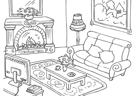 All rights belong to their respective owners. Coloring page living room - img 25997.