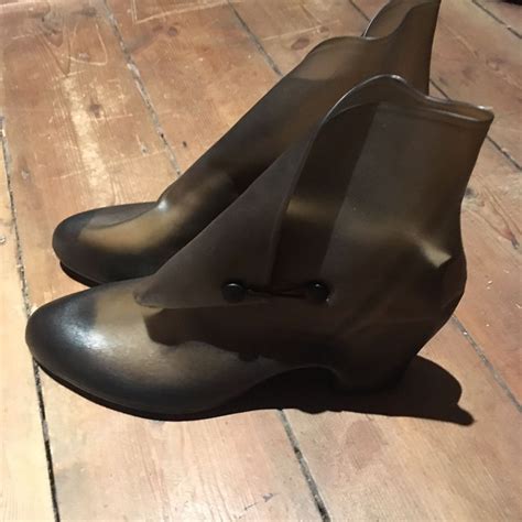 Reusable rain shoe covers waterproof boots plastic overshoes galoshes for women men kids xxxl. Vtg RARE 40s 50s Rubber Galoshes Overshoes UK 8 41 42 US ...