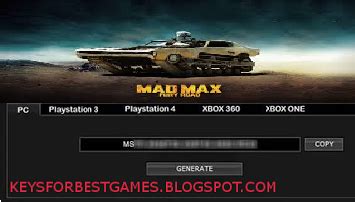 Eneba store has games for all seasons, every mood, every fantasy, and every urge. MAD MAX KEYGEN SERIAL KEY FOR FULL GAME DOWNLOAD ...