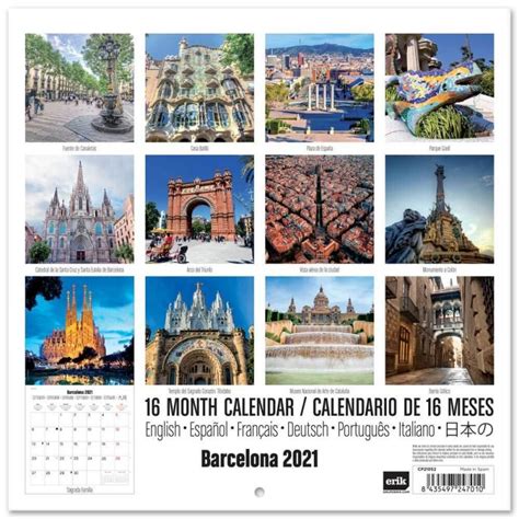 Madrid, catalunya, barcelona y otras comunidades autónomas y el boletín oficial del estado (boe) ha publicado ya las fechas del calendario laboral 2021 con los días festivos nacionales y los autonómicos. Calendario 2021 30X30 Barcelona - Nosoloposters.com