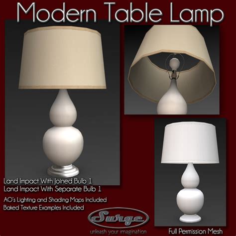 They bring light to our homes and. Second Life Marketplace - Modern Table Lamp - Full Perm ...