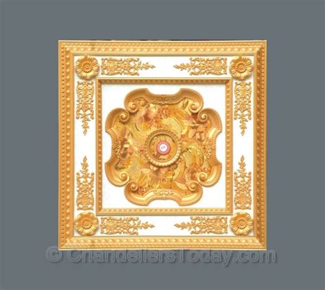 Designs of these large ceiling medallions inspired by classic architecture. Square Ceiling Medallion #SQUARE-S-057 in 2020 | Ceiling ...