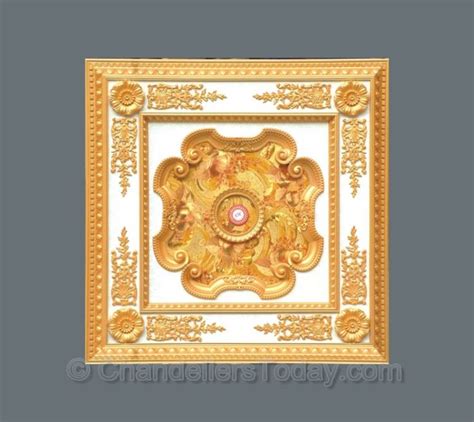 Designs of these large ceiling medallions inspired by classic architecture. Square Ceiling Medallion #SQUARE-S-057 in 2020 | Ceiling ...