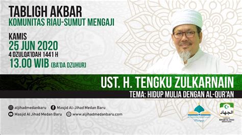 Diperiksa sebagai saksi kasus twit islam arogan abu janda, tengku zulkarnain dapat 23 pertanyaania juga berdoa semoga amal ibadah zulkarnain diterima allah swt, dan keluarga yang ditinggalkan diberikan. LIVE | WAKAF SEJUTA AL-QURÁN UST. TENGKU ZULKARNAIN ...