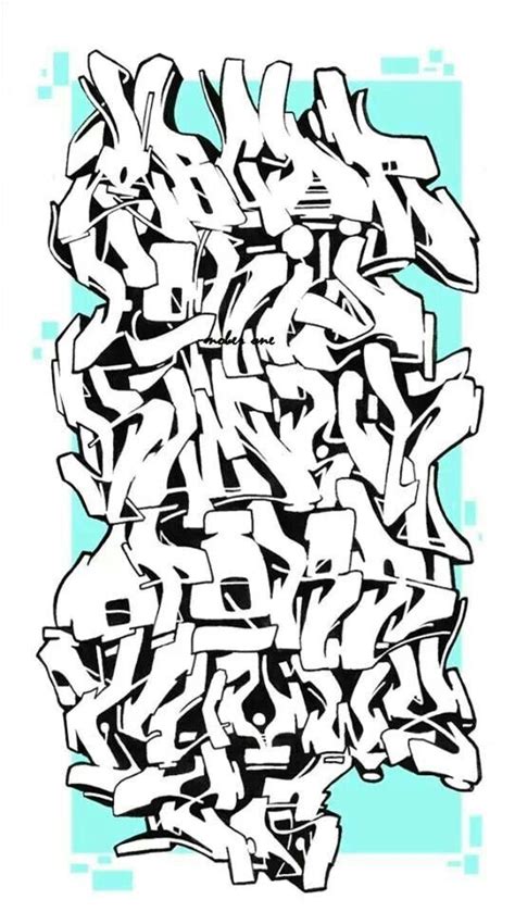 Proportional pitch font )a font in which different characters have different pitches (widths). Alphabet: | Graffiti lettering, Graffiti art letters ...