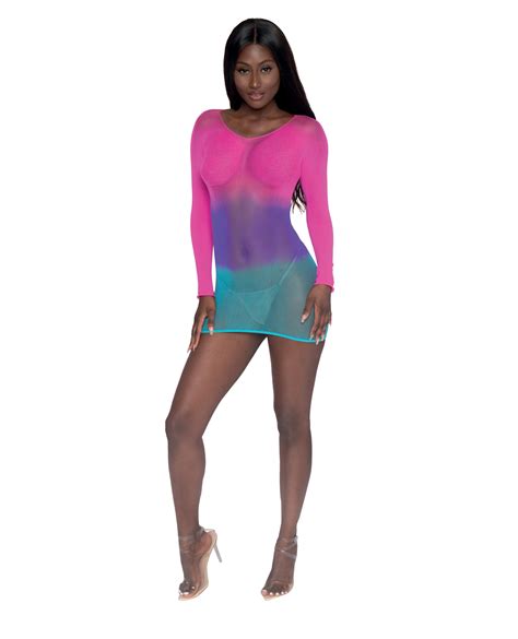 Simply Sexy Seamless Mesh Versatile Two Way Bodystocking PinkOcean 