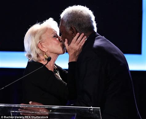 Voyeur catches teen giving head in movie theater. Helen Mirren kisses Morgan Freeman as she gives him award ...