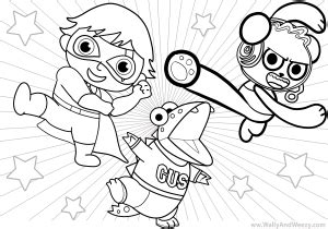 Red titan can even launch missiles from his arm; Best Ryan's World Printable Coloring Pages | Hunter Blog