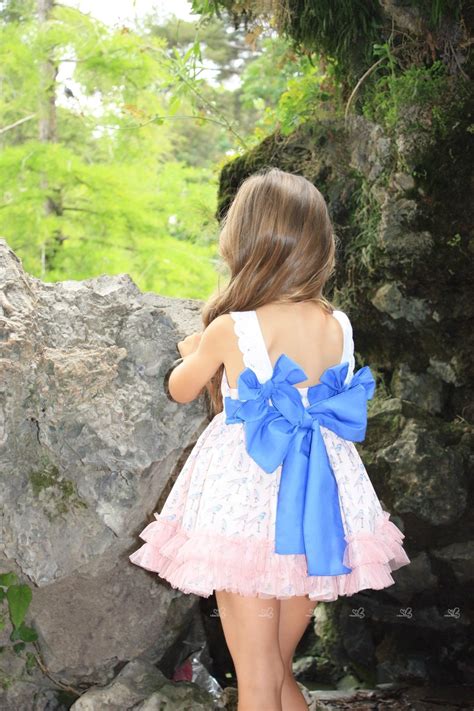 Lappepa Moda Infantil Girls Pink & Blue Bird Print Dress | Missbaby