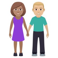 Woman and Man Holding Hands: Medium Skin Tone, Medium-Light Skin Tone Emoji ??‍?‍??