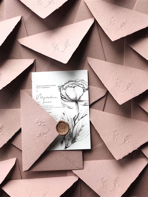 Use them in commercial designs under lifetime, perpetual & worldwide rights. Baby pink wedding invitations on cotton card stock with handmade paper envelopes e… | Wedding ...