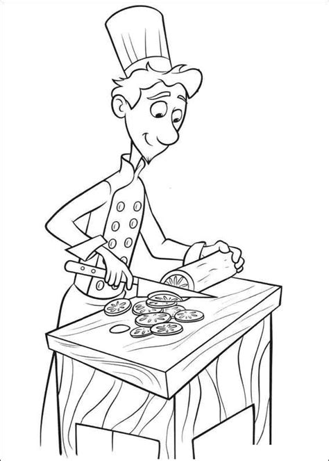 More than 14,000 coloring pages. Ratatouille Coloring Pages : Linguini's Chef Cook Kitchen