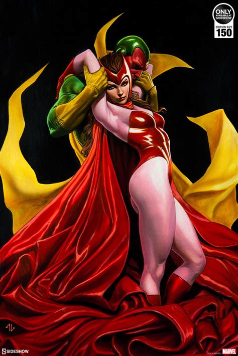 Avengers infinity w@r onscreen kiss | elizabeth olsen kissing scene | scarlet witch & vision kiss. Marvel Scarlet Witch & Vision Fine Art Print by Adi Granov ...