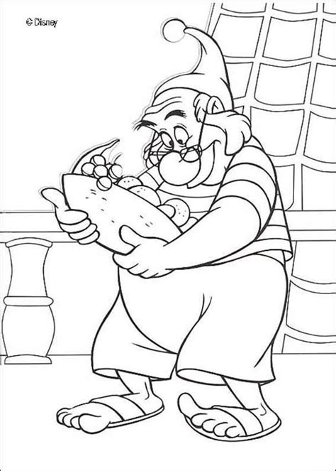 A fantastic collection of peter pan coloring pages. Peter Pan coloring pages - Smee with fruits | Peter pan ...