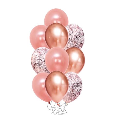 Balloon hq is the no. 12" Messy Confetti Chrome Rose Gold Balloon Bouquet