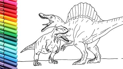Free printable pokemon bulbasaur coloring pages for kids of all ages. Spinosaurus Vs T Rex Coloring Pages | Colorpaints.co