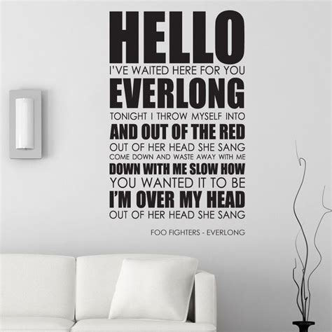 List 100 wise famous quotes about fighter: Foo Fighters Wall Art Sticker Everlong Decal Music Quote L24