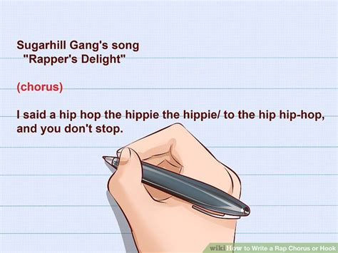 The rap chorus main role is to give you a summary of the feeling, emotion and idea of the song in a generalized way. How to Write a Rap Chorus or Hook (with Pictures) - wikiHow