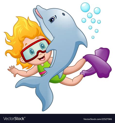 When it comes to buying a kids snorkel set, you can count on aqua lung to offer the easiest to use kids snorkel and mask combos with the safest and highest quality features. Happy snorkeling girl with a dolphin vector image on ...