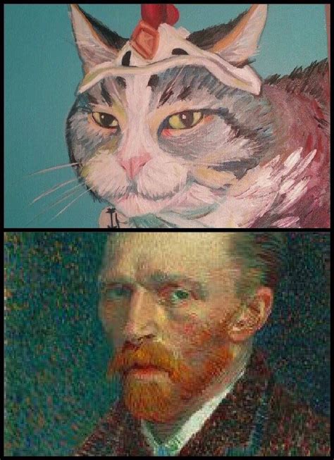 Ini foto tentang langit berbintang, lukisan cat minyak, van gogh. Cat Van Gogh portrait by Sarita Ackerman | Van gogh ...