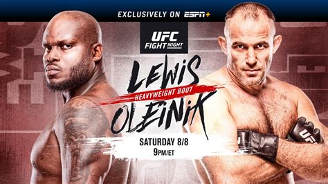 Watch battlefield fight league debut on ufc fight pass! UFC Fight Night on ESPN+: Lewis vs Oleinik August 8 ...