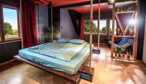 The alfred twin loft bed with desk keeps to its side of the room, opening up more space for hanging out. Facelift Your Room with Hanging Beds by Wiktor Jazwiec