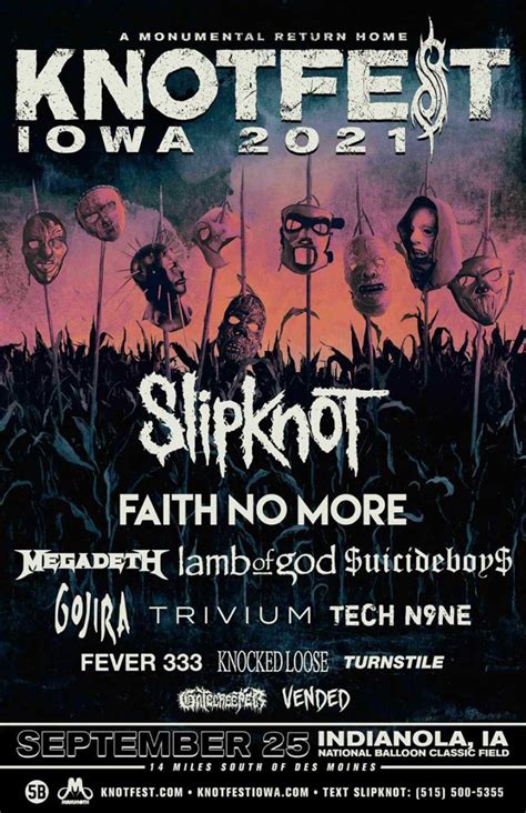 Buy knotfest iowa 2021 tickets at the national balloon classic field in indianola, ia for sep 25, 2021 at ticketmaster. Slipknot Knotfest Iowa 2021 + return to studio | NextMosh
