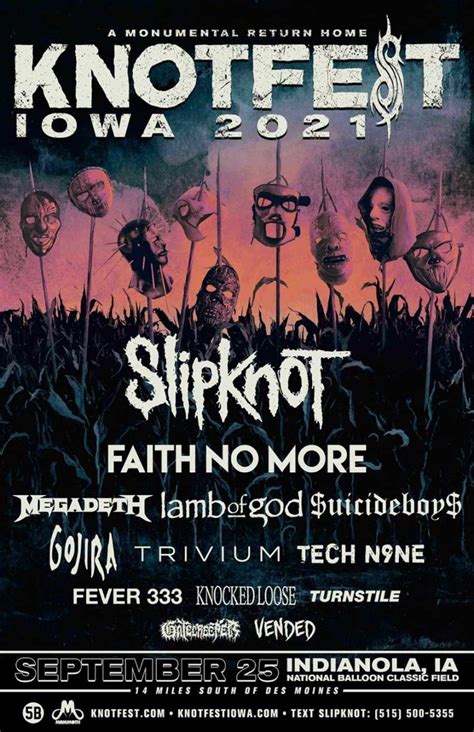 Presale starts today at $79 through june 3. Slipknot Knotfest Iowa 2021 + return to studio | NextMosh