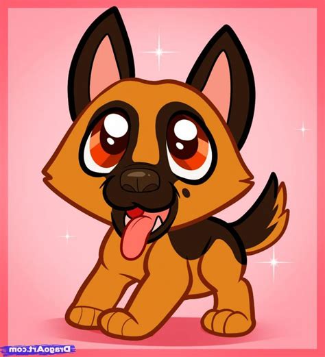 How to draw a cute cartoon dog (kawaii style) from an arrow easy step by step drawing tutorial for kids. Cute Drawings A Dog in 2020 | Cute drawings, German ...