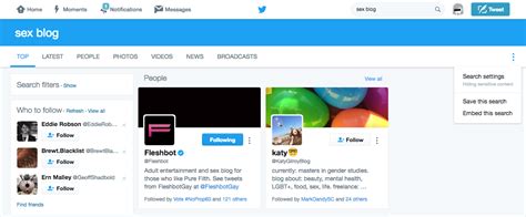 People are allowed to post content, including potentially inflammatory content, as long as they're not violating the twitter rules. Sex news: Twitter safe search and NSFW etiquette