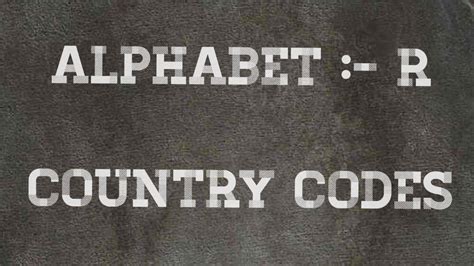 The country code table includes the wits system country names for. ALPHABET :- R |COUNTRY CODES | MAGZINERY #shorts - YouTube