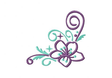 Shop the largest selection of scrapbooking supplies in the world. Corner Flower Sparkles Machine Embroidery Design - Daily ...