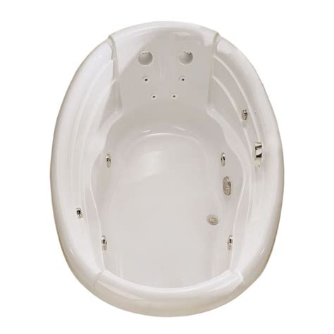 Whirlpool tubs use water whereas air bathtubs use warm air to deliver a luxurious invigorating bath experience. Shop MAAX Dolce Vita 2-Person White Acrylic Oval Whirlpool ...