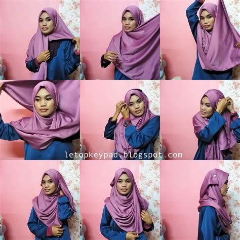 12 tutorial terbaru 2020 cara simple pakai hijab segi empat anggun kekinian terbaru. Cara Pakai Tudung Bawal Bidang 60 - Mek Onie