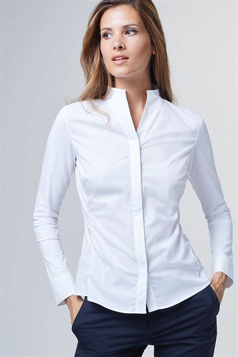 Fashion button up satin silk shirt vintage blouse women white long sleeves loose. Windsor satin blouse - white online kopen