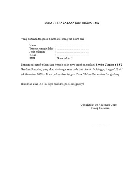 Use the download button below or simple online reader. Contoh Surat Izin Tidak Mengikuti Kegiatan Pramuka ...