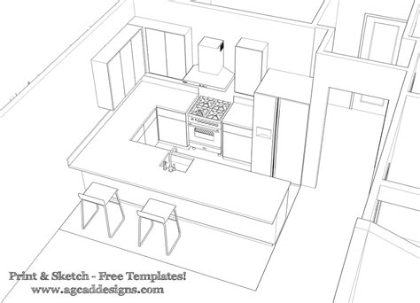 10 kitchen layout diagrams and 6 kitchen dimension illustrations. free architecture templates kitchen design - USA ...