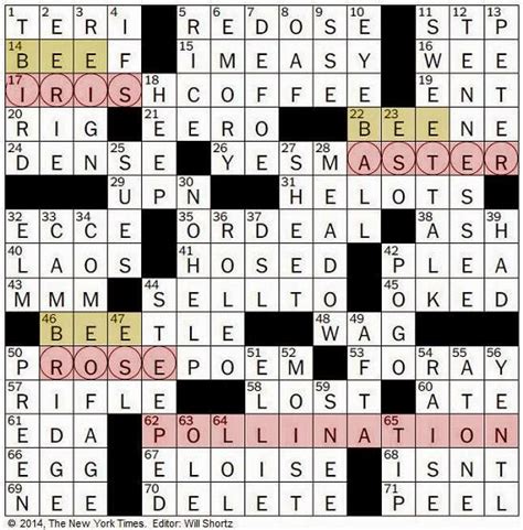 The New York Times Crossword in Gothic: 09.17.14 — Pollination