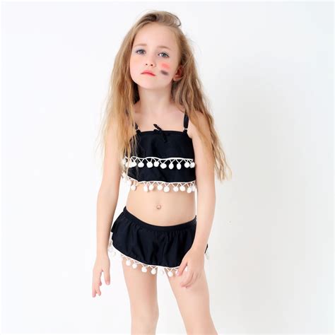 I love pink summer by pipe laval. Little Girls Bikini Set Cute Kid Swimwear Tassel Swim ...