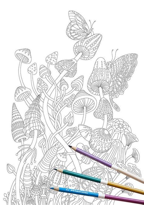 Pick up a whether you've already jumped on the coloring wagon or you're trying it out again for the first time since you were a kid, at least one of. Coloring bookcoloring pages Mushrooms Nature Adult | Etsy ...