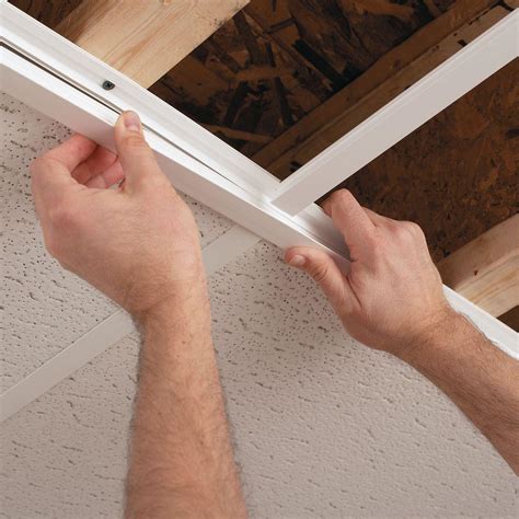 Here you may to know how to drop a ceiling. Zero Clearance Ceiling Tile Grid System | Taraba Home Review