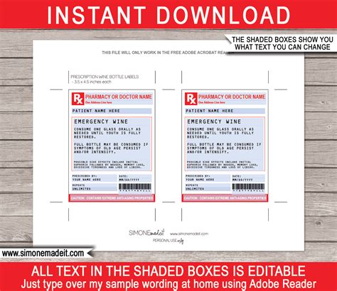 Related posts for 25 printable fake prescription labels. Old Age Prescription Wine Labels Template | Gag Gift ...