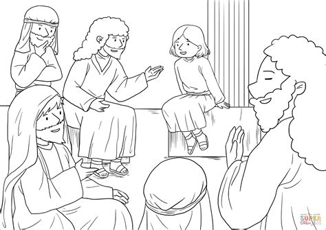 As jesus grew up, the bible tells us he became stronger in spirit and was filled with wisdom. The Boy Jesus at the Temple (Luke 2:40-52) coloring page ...