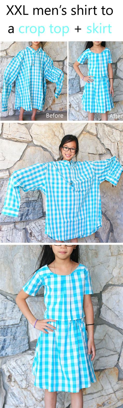 Bring your design to life. DIY: XXL men's shirt into a crop top + skirt set | Life is ...
